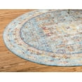 thumbnail image 4 of Unique Loom Tremolo Austin Rug Light Blue/Cream 6' 1" Round Border Bohemian Perfect For Dining Room Entryway Bed Room Kids Room, 4 of 9