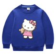 thumbnail image 3 of Hello Kitty suéter de moda de dibujos animados para niñas primavera y otoño cuello redondo niños de manga larga top con fondo mantener la ropa abrigada, 3 of 5