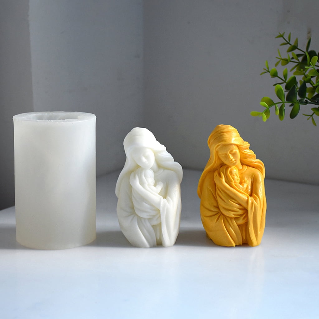 Holy Mother Holding Baby Silicone Mold DIY Crafts Projects Reusable Soap Candle Plaster Chocolate Baking Tool Supplies