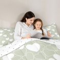 thumbnail image 5 of Feelyou Kawaii Love Heart Bedding Comforter Set for Kids, Romantic Valentines Day Twin Comforter Sets, Green Cartoon Reversible Bedding Set, Super Cozy Room Decor, 2pcs, 5 of 8