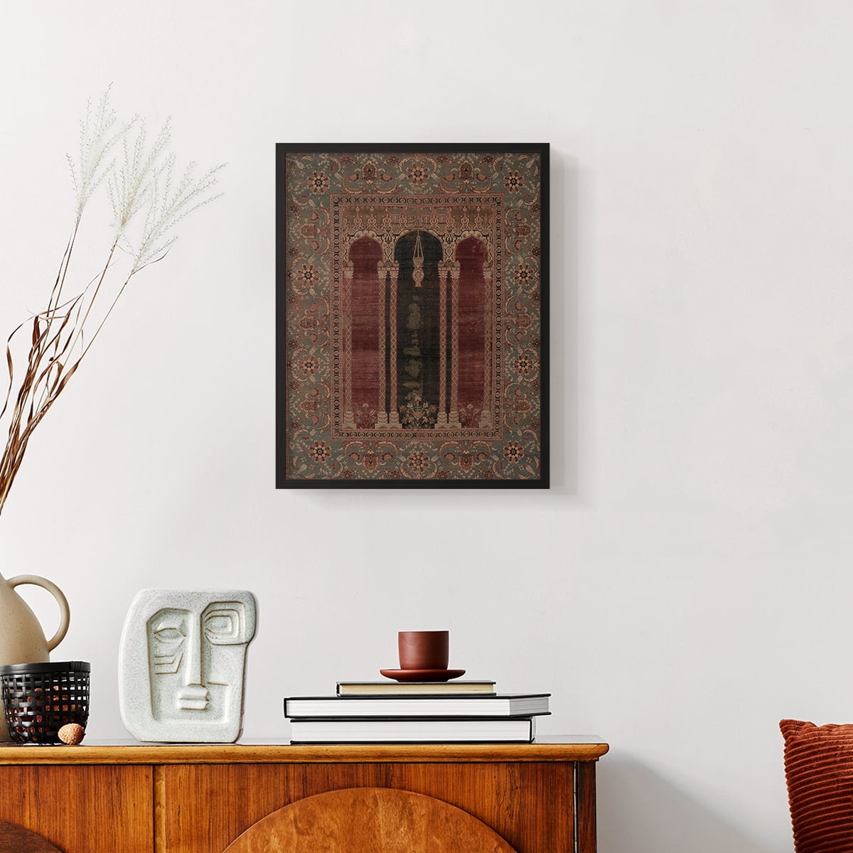 Vintage Abstract Print C - 14in. x 11in. Vintage Framed Print in Black Wood Frame