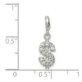 thumbnail image 2 of White Sterling Silver Charm Pendant Cubic Zirconia CZ Clear 23 mm 8, 2 of 2