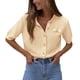 thumbnail image 1 of Suéter PRETTYGARDEN para Mujer de Punto Acanalado con Botones XL Beige, 1 of 8