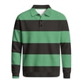 thumbnail image 7 of Horkkom Button Down Shirt Men Collared Striped Knit Shirt Breathable Long Sleeve Casual Color Block Shirts XXL, 7 of 7