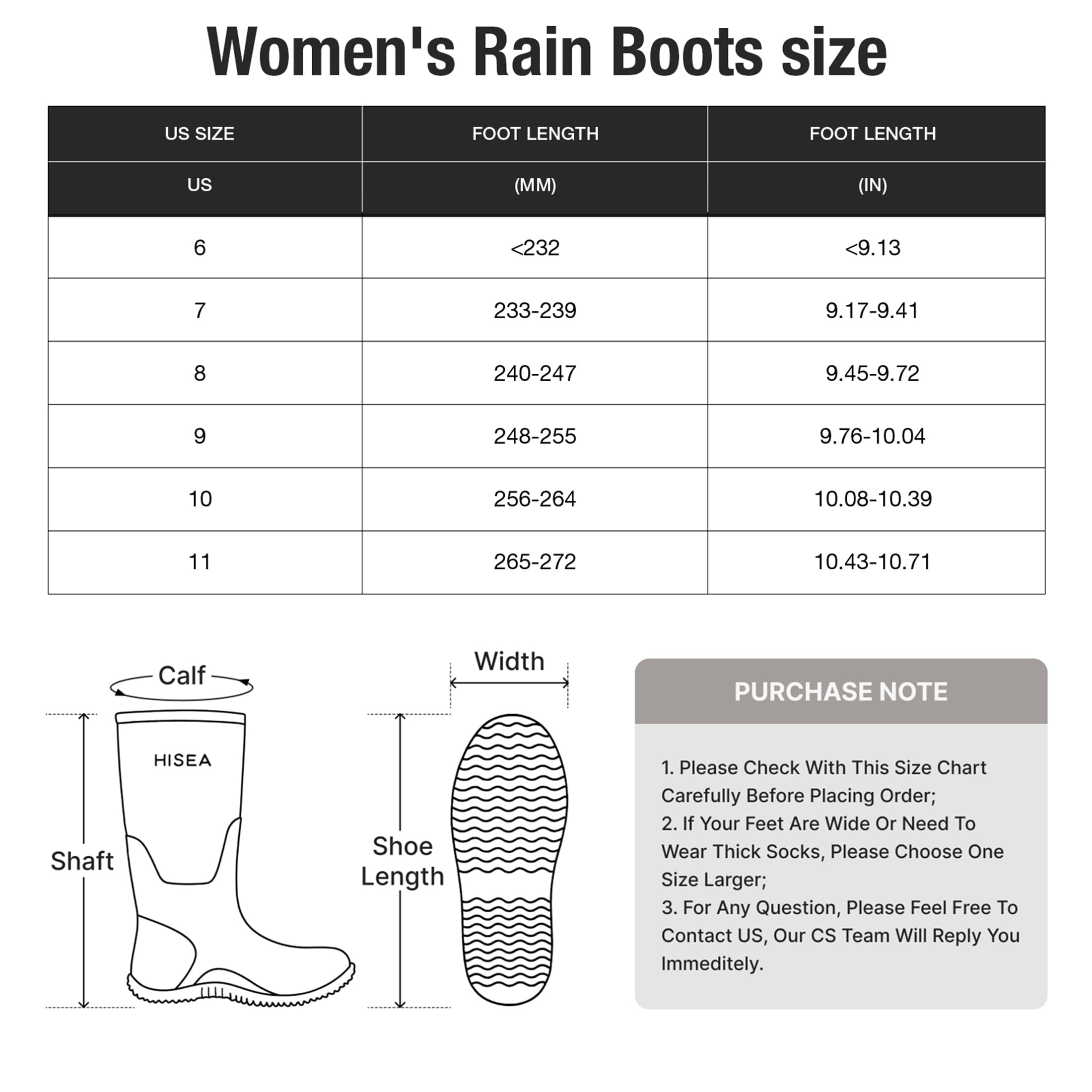SMILIN Women’s Waterproof Chelsea Ankle Rain Boots with Side Zipper,Black, US Size 10