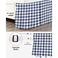 thumbnail image 3 of Navy Blue White Plaid Wrap Around Bed Skirts for California King Bed 18" Drop,Bed Skirt with Adjustable Elastic Belt Dust Ruffle Bed Valance for Bedroom Farmhouse Checkered Buffalo Bed Frame Cover, 3 of 7