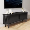 thumbnail image 3 of TV Stand MDF Mid Century Modern Media Console Table Entertainment Center With Storage Handle Door For Living Room Office,Black, 3 of 6