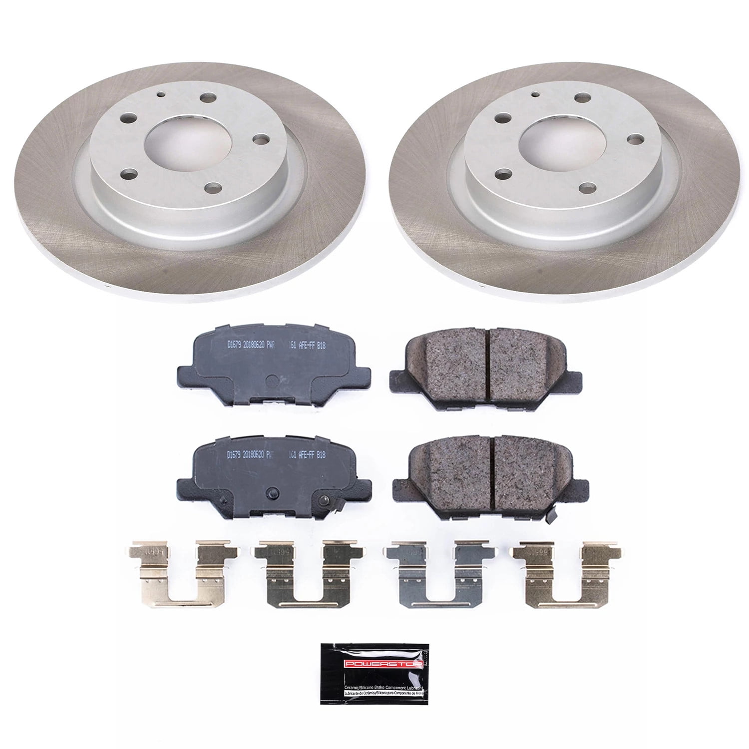 PowerStop Rear Semi-Coated Rotor and Low-Dust Ceramic Brake Pad Kit SC6969