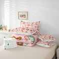 thumbnail image 5 of Feelyou Pink Christmas Cartoon Bedding Comforter Set 7pcs for Kids, Cute Gingerbread Man Queen Bedding Sets, Magic Xmas Socks Reversible Queen Sheet Sets, Breathable Home Decor, 5 of 7