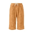 thumbnail image 2 of Dresfit Men's Corduroy Shorts Long Baggy Shorts Summer 2026 Drawstring Multi Pockets Casual Bottoms Elastic Waist Waistband Relaxed Fit Holiday Short Pants L, 2 of 5