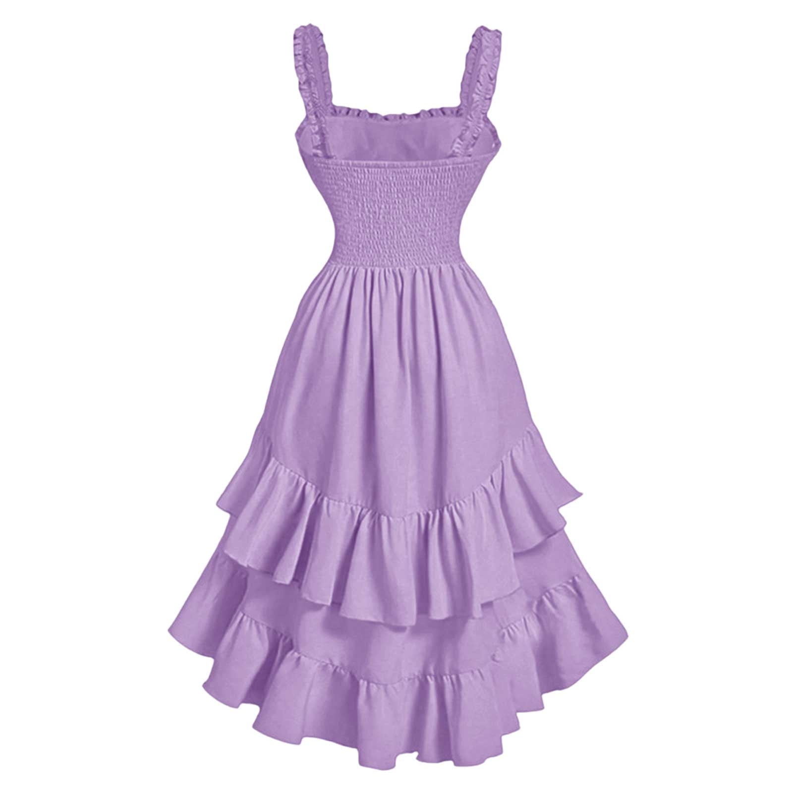 Women's Layered Ruffle Hem Dress Sleeveless Ruched Asymmetrical Long Party Dresses Ruched High Low Midi Dress