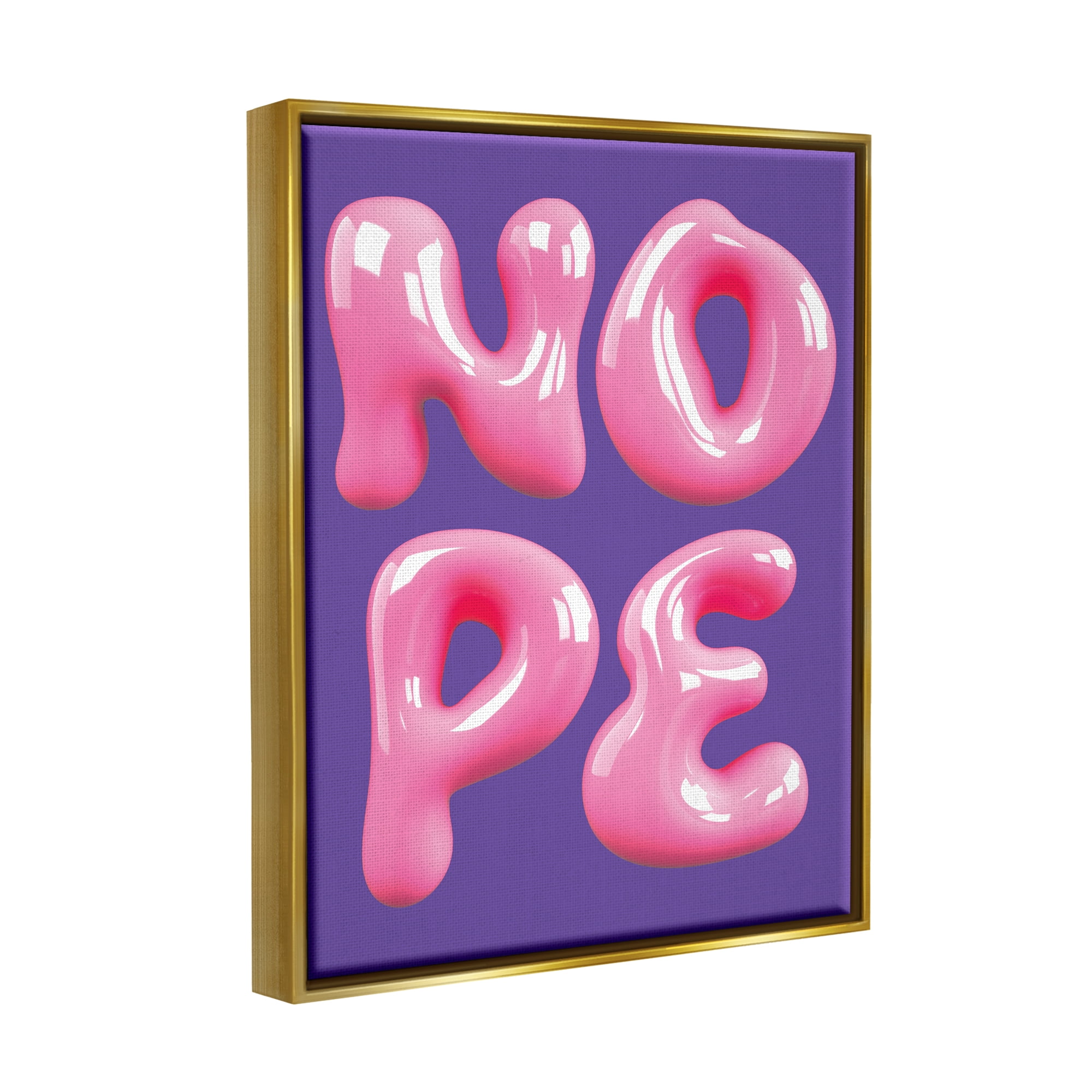 Stupell Industries Abstract Nope Bold Text Typography Painting Gold Floater Framed Canvas Art Print Wall Art, 25 x 31