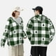 thumbnail image 4 of Fotbe Green White Lumberjack Plaid Chaqueta con Protección Solar UPF 50+ para Hombre y Mujer, Camisa con Capucha y Bolsillos-3X-Large, 4 of 7
