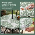 thumbnail image 5 of Round Outdoor Tablecloth with Umbrella Hole and Zipper, Sage Green Coral Tablecloth with Elastic Waterproof, Coastal Summer Ocean Nautical Sea Patio Table Covers for 45" - 54" Picnic Pool Tables, 5 of 9