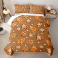 thumbnail image 2 of Erosebridal Cute Gingerbread Bed Spread Queen for Girls, Snowflake Cookie Cake Queen Coverlet Set, 3-Piece, 2 of 7
