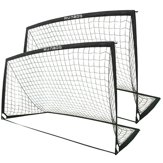 RUNBOW 9x5 ft Portable Kids Soccer Goal for Backyard Goals Adult Junior