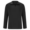 thumbnail image 5 of ZCFZJW Mens Casual 1/4 Zip up Sweatshirts Trendy Oversized Comfy Long Sleeve Stand Collar V Neck Pullover Sweater Tops Athletic Workout Shirts Black M, 5 of 6