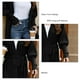 thumbnail image 5 of Abrigo de punto para mujer Frente abierto con cinturón Mangas largas abullonadas Color puro Longitud midi Abrigo de suéter informal Negro XL, 5 of 6