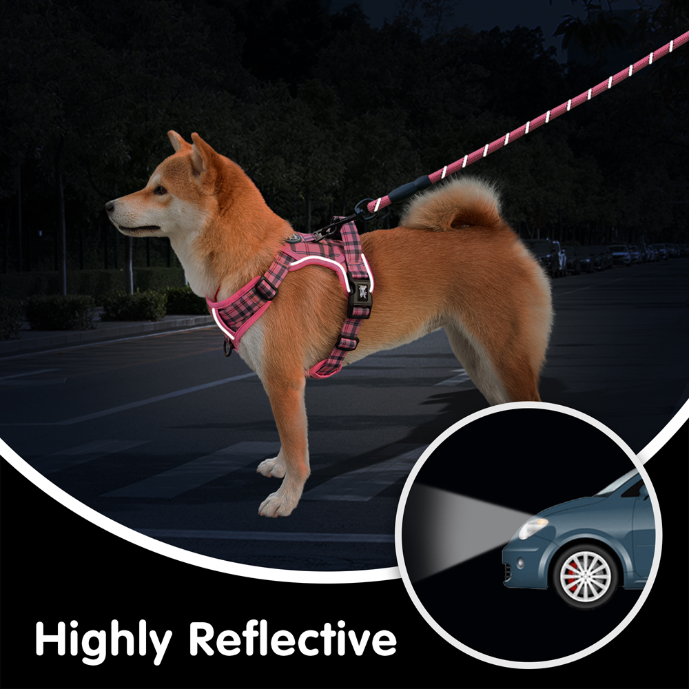 PoyPet No Pull Dog Harness and Leash Combo, Pink, Medium photo 8