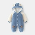 thumbnail image 3 of BULLPIANO Toddler Baby Girls Boys Jumpsuit Snowsuit Fleece Hooded Romper Winter Warm Pajamas Bodysuits Outwear 0-24 Monnths, 3 of 3
