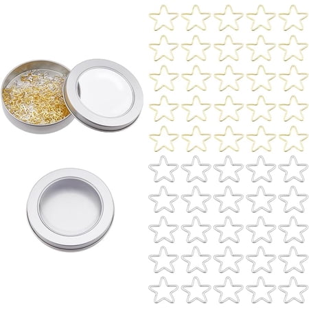 72Pcs 2 Colors Brass Linking Rings Star Platinum & Golden 20.5x21.5x1mm 36pcs/color