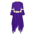 thumbnail image 4 of Fldy Liturgical Praise Dancewear for Women Mock Neck Church Worship Dance Overlays Contemporary Purple S, 4 of 7