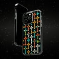 thumbnail image 6 of DistinctInk Hybrid (Acrylic / TPU) Clear Slim Fit Case for Apple iPhone 15 Pro (6.1" Screen) - "Vibrant Crosses: Minimalistic Patterns of Faith", 6 of 8