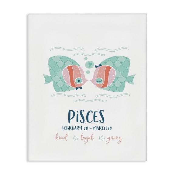 Stupell Industries Bohemian Fun Modern Zodiac Pisces Fish Canvas Art, 16 x 20, by Heather Rosas