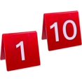 thumbnail image 1 of UrbanMingle Table Number 1-10 Tents Style Red Acrylic Table Numbers Cards Signs, 1 of 4