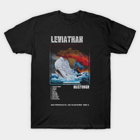 Mastodon Leviathan Album Tracklist Heavy Metal Rock Music Art Unisex T-Shirt, up to size 3XL.
