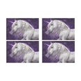 thumbnail image 2 of MKHERT White Unicorn with Purple Background and Falling Snow Placemats Table Mats for Dining Room Kitchen Table Decoration 12x18 inch,Set of 4, 2 of 4