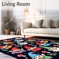 thumbnail image 2 of ODIKA 5'x7' Machine Washable Non-Slip Area Rug, Hearth Enchanted Night Magical Gnome Family Arrangement High Traffic Rug, Red, 731626, 2 of 7