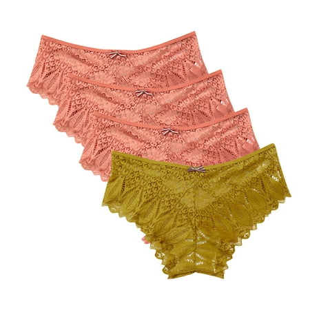 Period Underwear for Women Underwear for Women Lace Floral Bikini Seamless Panties Plus Size Ladies Cute Briefs Thongs 4-Pack Plus Size Underwear for Women Yellow 5XL
