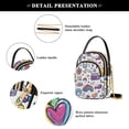thumbnail image 4 of FORMRS Crossbody Bag for Women Quilted Travel Shoulder Cell Phone Purse with Chain Strap Handbag, Purple Doodle Pattern, 4 of 7