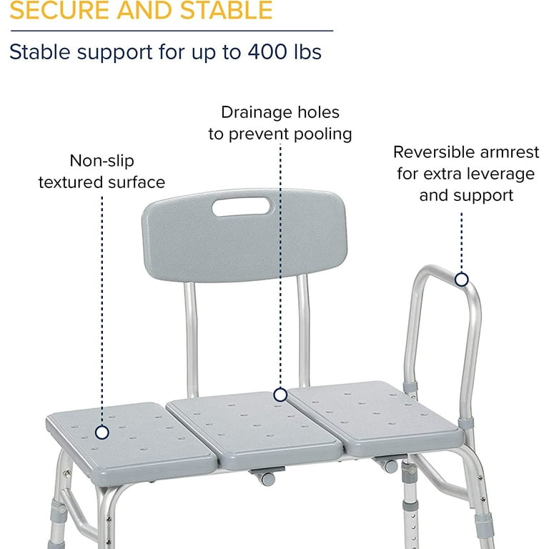 Drive Medical 12011KD 1 Tub Transfer Bench For Bathtub Height