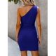 thumbnail image 5 of Vestido PRETTYGARDEN Mini Azul Ajustado con Hombro Descubierto y Fruncido, 5 of 6