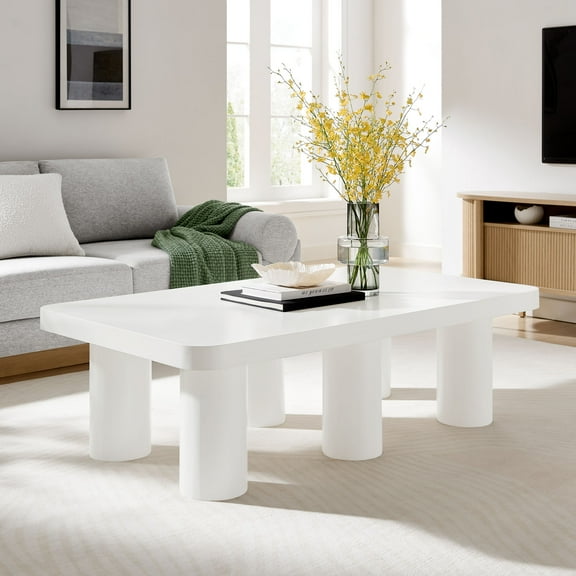 Modway Cleo 54” Rectangular Coffee Table in White