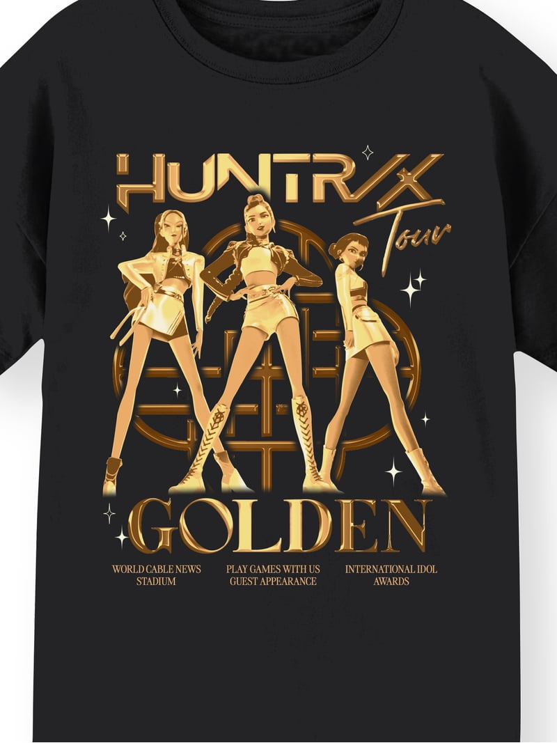 K-Pop Demon Hunters Girls' Short Sleeve Graphic T-Shirt, Golden Tour, Sizes  4-16 - Walmart.com