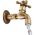 thumbnail image 4 of Grifo de agua fría vintage con interfaz G1/2 de una sola manija - Grifo de fregona montado en la pared para lavabo de baño(Bronce) brillar Electrónica, 4 of 5