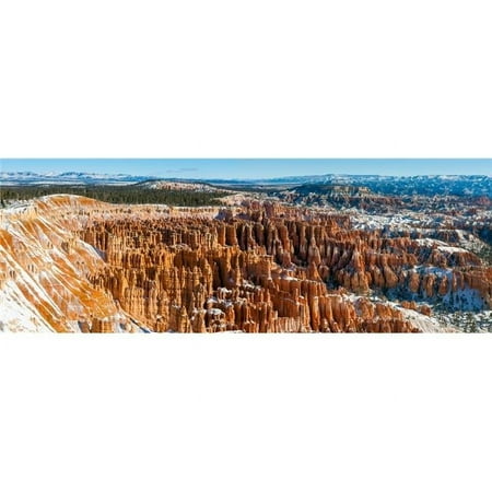 Bryce Canyon Amphitheater After Spring Snowfall Bryce Canyon National Park Utah USA Poster Print - 27 x 9