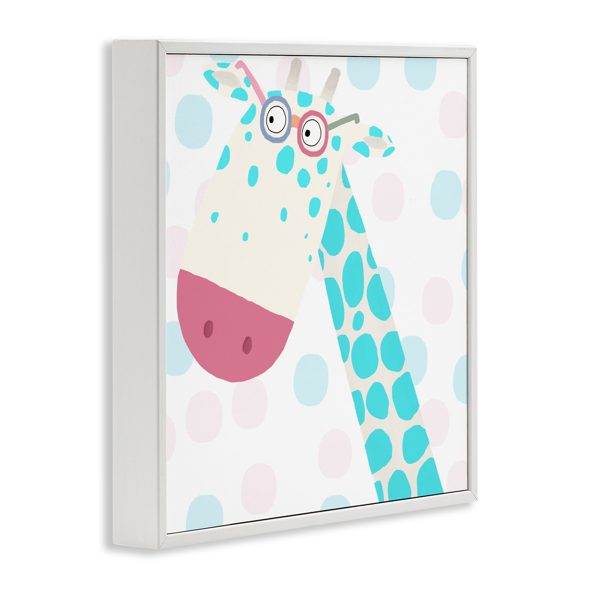 Stupell Industries Electric Blue Giraffe White Framed Giclee Art, design by Carla Daly