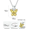 thumbnail image 4 of 925 Sterling Silver Butterfly Necklace/Antler Deer Necklace,Adjustable Silver Birthstone Necklace for Women,Birthstone Jewelry Gift for Her, 4 of 16