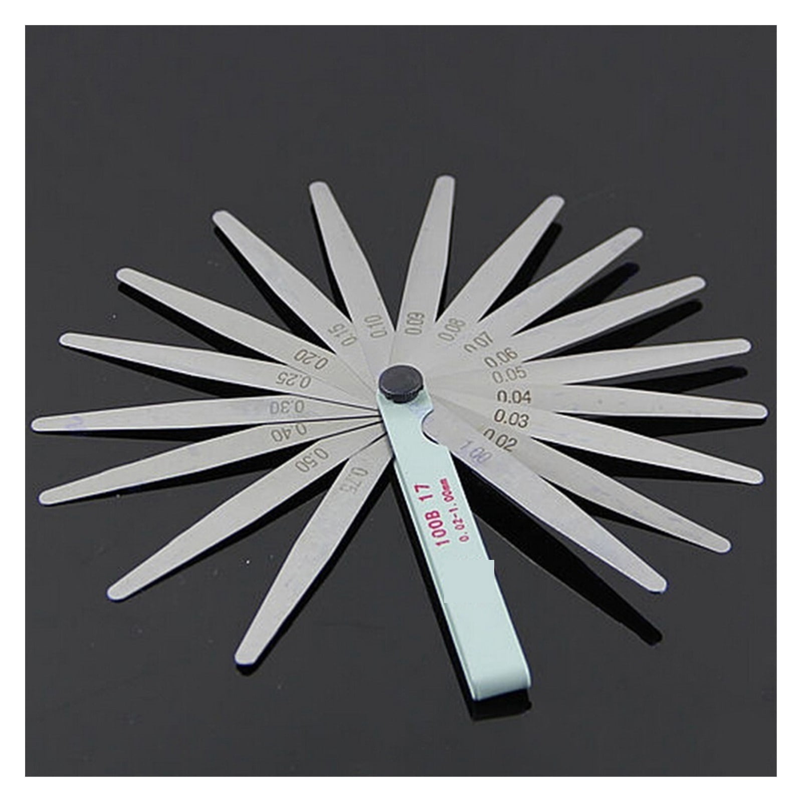 Feeler Gauges 17 Blades 0.02-1.00MM Metric Feeler Gauge Foldable Thickness Gap Metric Filler Feeler Gauges For Measurements Tool
