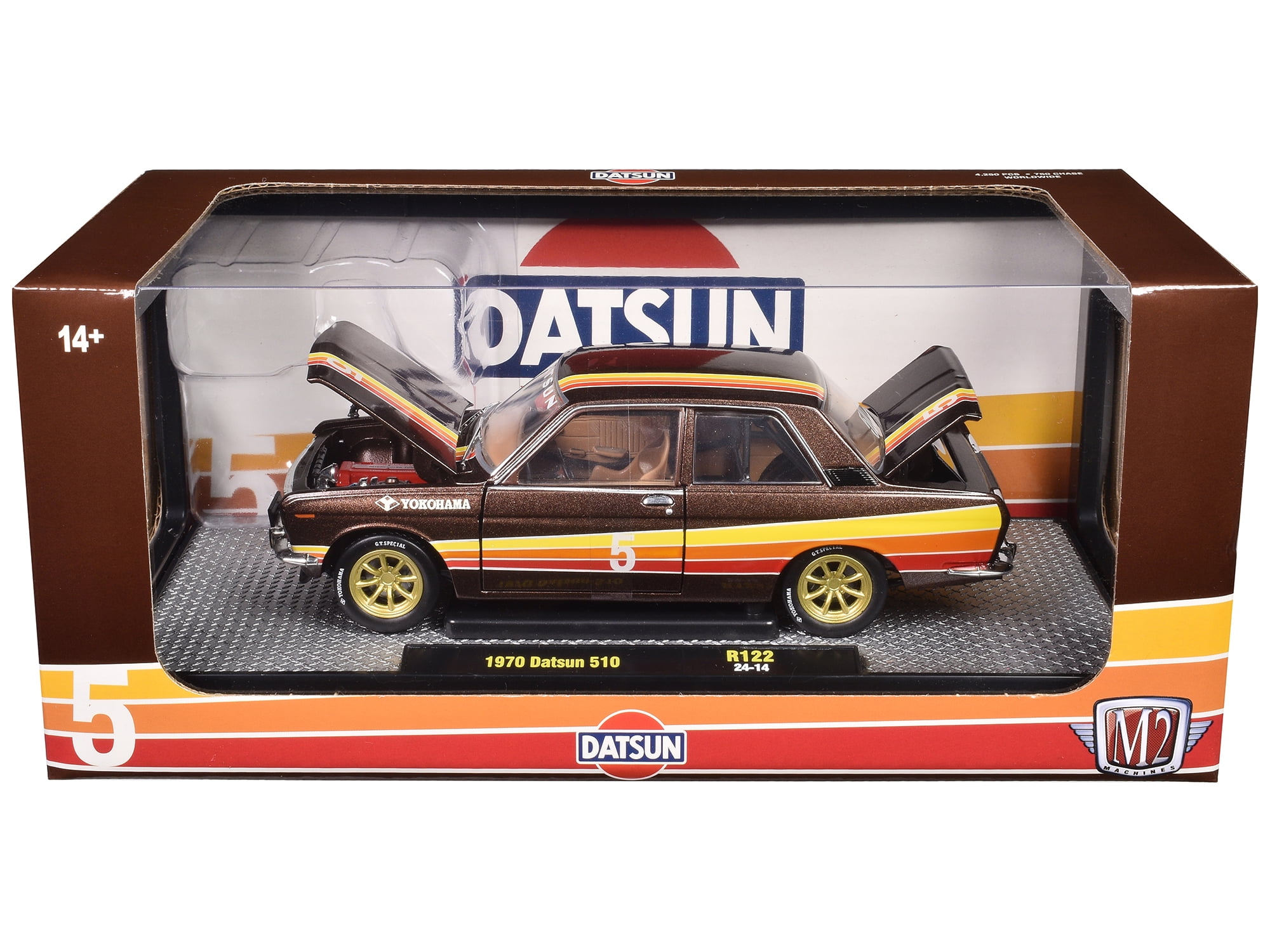 1970 Datsun 510 Brown Metallic Diecast Model 1/24 by M2 Machines