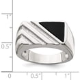 thumbnail image 4 of Sterling Silver Rhodium-Plated Men's Onyx Ring (Size 11) Made In China qr2456-11, 4 of 6