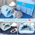 thumbnail image 3 of Guinea Pig Bed, Warm Fleece Guinea Pig Hideout, Cozy Small Animal House Bedding for Rabbit, Bunny, Hamster, Ferret, Hedgehog, Rat, Chinchilla, Squirrel Cage Accessories, 3 of 5