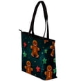thumbnail image 3 of Christmas Canvas Leather Mix Hand Bag for Women, Stylish Twill Sponge Jeanette Purse, 30x10.5x39cm/11.8x4.1x15.4in, 3 of 5