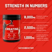 Six Star Pro Nutrition Creatine X3 BCAA Amino Acid Blend Powder, Fruit Punch, 2.18 lbs, 30 Servings