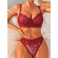 thumbnail image 1 of Classic Sexy Floral Lace Underwire Lingerie Set, 1 of 4