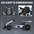 thumbnail image 4 of Funcid 24V 7AH Go Kart for Kids, 300W Powered Ride on Toys for 6+, Racing Go Kart with Drift/Sport Mode for Outdoor, High-Low Speed 4-8MPH, Length Adjustale Ride on Car, EVA Wheels, Bluetooth, Blue, 4 of 8